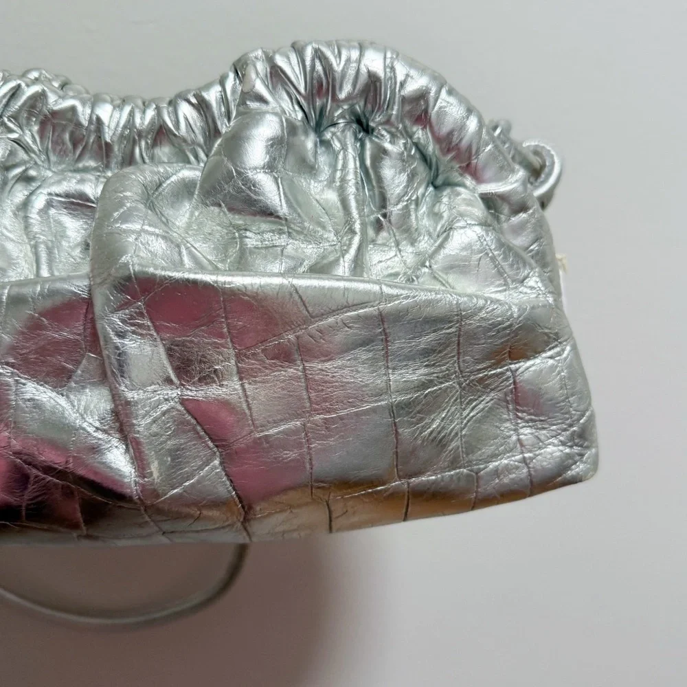 Mansur Gavriel‎ bag silver metallic cloud clutch convertible shoulder party